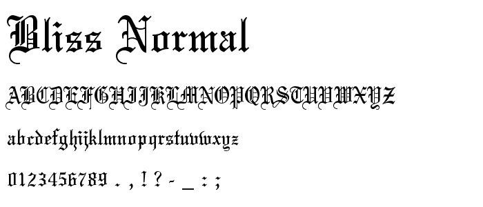 Bliss Normal font
